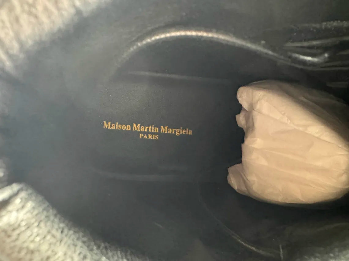 MM6~ Maison Margiela Future High Leather Sneakers Black Glitter
