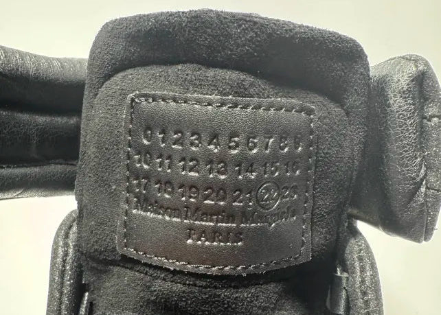 MM6~ Maison Margiela Future High Leather Sneakers Black Glitter