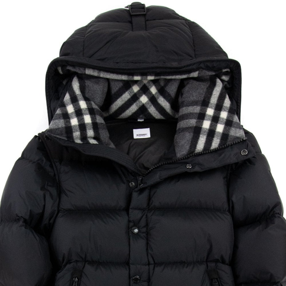 Burberry - Geacă puffer convertibilă (vestă + geacă) Black