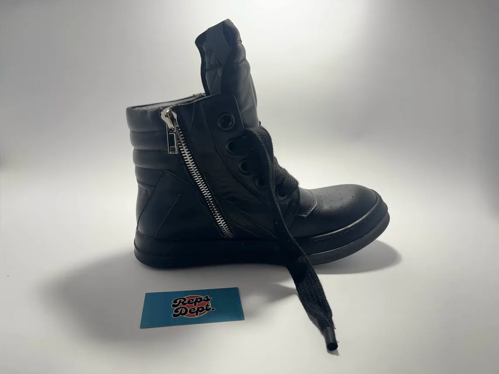 Rick Owens - Geobaskets Full Black Jumbo Lace