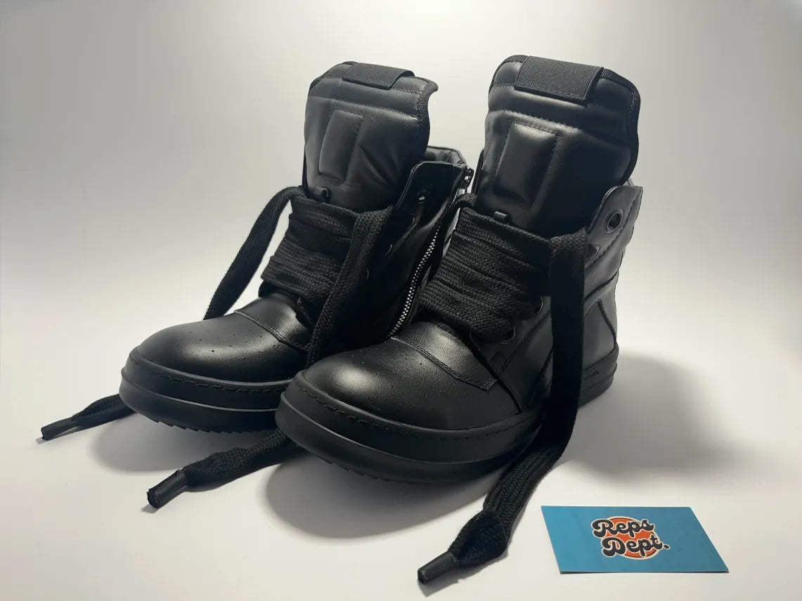 Rick Owens - Geobaskets Full Black Jumbo Lace